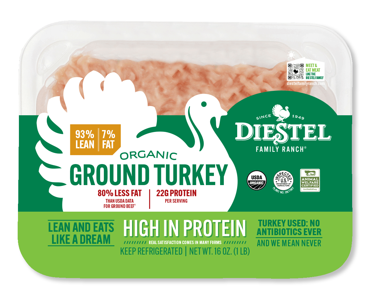 Fresh Ground Turkey (93% Lean / 7% Fat) – Diestel Family Ranch